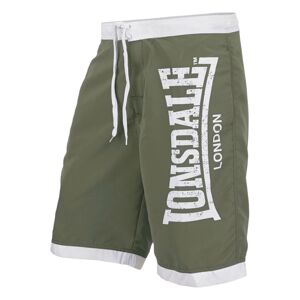 LONSDALE Plavecké šortky  kaki / biela
