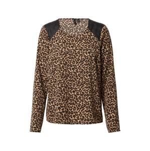 VERO MODA Tričko 'SERENA'  krémová / hnedá / čierna