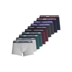 JACK & JONES Boxerky  tmavosivá / sivá melírovaná / tmavozelená / vínovo červená