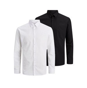 JACK & JONES Biznis košeľa 'Joe'  čierna / biela