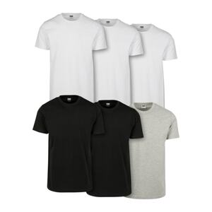 Urban Classics Tričko  sivá melírovaná / čierna / biela