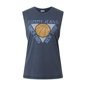Tommy Jeans Top  dymovo modrá / modrosivá / hnedá / biela