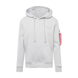 ALPHA INDUSTRIES Sveter  svetlosivá / červená / biela