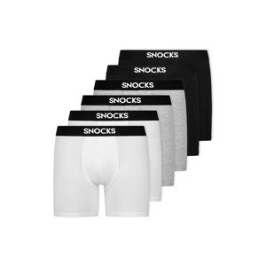 SNOCKS Boxerky  sivá melírovaná / čierna / biela