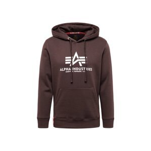 ALPHA INDUSTRIES Mikina  čokoládová / biela