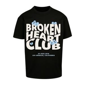 2Y Studios Tričko 'Broken Heart Club'  pastelovo modrá / čierna / biela