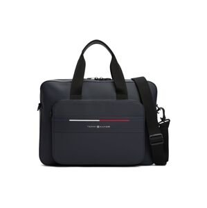TOMMY HILFIGER Taška na notebook 'FOUNDATION'  tmavomodrá / jasne červená / biela