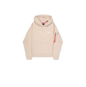 ALPHA INDUSTRIES Mikina  béžová / červená / biela