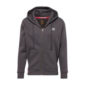ALPHA INDUSTRIES Tepláková bunda  tmavosivá / biela