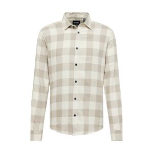 Only & Sons Košeľa 'Gudmund'  tmavošedá / biela ako vlna