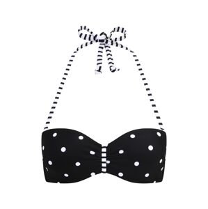 s.Oliver Bikinový top 'Audrey'  čierna / biela