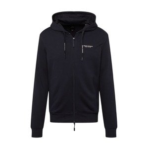 ARMANI EXCHANGE Tepláková bunda  tmavomodrá / biela