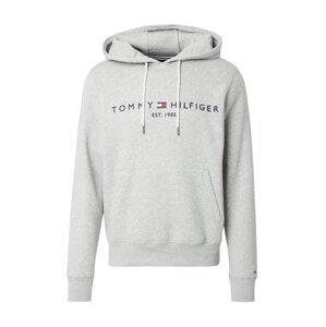 TOMMY HILFIGER Mikina  námornícka modrá / sivá melírovaná / červená / biela