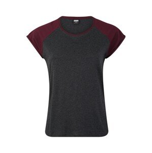 Urban Classics Tričko  tmavosivá / vínovo červená