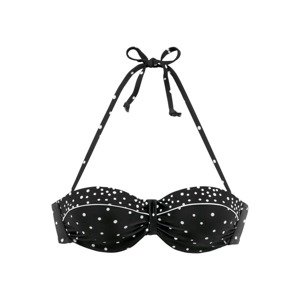 LASCANA Bikinový top  čierna / biela