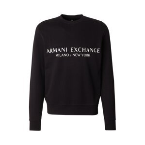 ARMANI EXCHANGE Mikina  čierna / biela