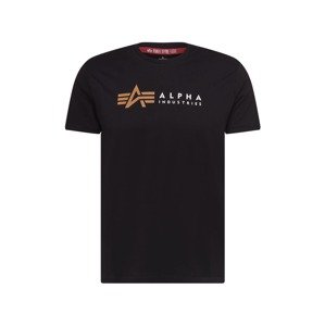 ALPHA INDUSTRIES Tričko  svetlohnedá / čierna / biela