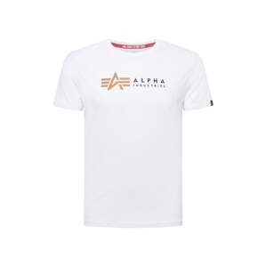 ALPHA INDUSTRIES Tričko  koňaková / čierna / biela