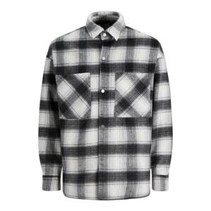 JACK & JONES Prechodná bunda 'Cane'  antracitová / sivá melírovaná / prírodná biela