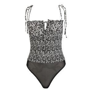 Free People Košeľové body  čierna / biela