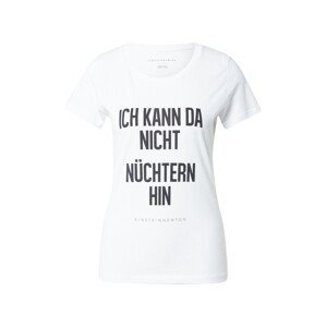 EINSTEIN & NEWTON Tričko 'Ich Kann Da Nicht…'  čierna / biela