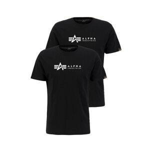 ALPHA INDUSTRIES Tričko  čierna / biela