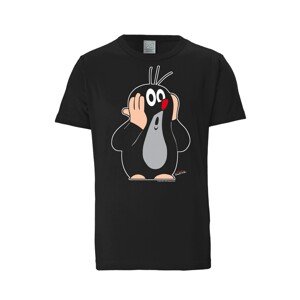 LOGOSHIRT Tričko 'Der kleine Maulwurf'  sivá / červená / čierna / biela