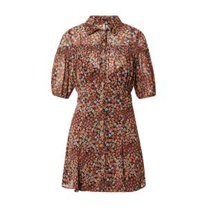 Free People Košeľové šaty 'BONNIE'  zelená / oranžová / čierna / biela