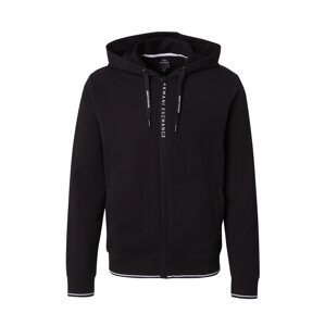 ARMANI EXCHANGE Tepláková bunda  čierna / biela