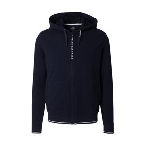ARMANI EXCHANGE Tepláková bunda  tmavomodrá / biela