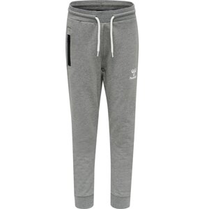 Hummel Športové nohavice  sivá melírovaná / biela