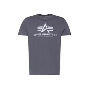 ALPHA INDUSTRIES Tričko  tmavosivá / biela