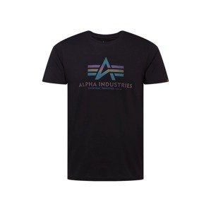 ALPHA INDUSTRIES Tričko  modrá / zelená / tmavofialová / oranžová / čierna