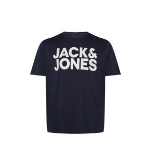 Jack & Jones Plus Tričko 'JJECorp'  námornícka modrá / biela