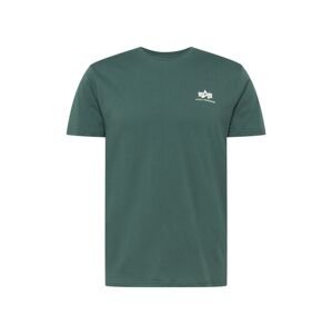 ALPHA INDUSTRIES Tričko  tmavozelená / biela
