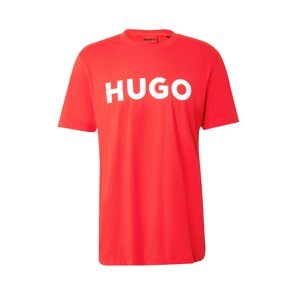 HUGO Tričko 'Dulivio'  svetločervená / biela