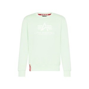 ALPHA INDUSTRIES Mikina  pastelovo zelená / biela