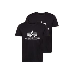 ALPHA INDUSTRIES Tričko  čierna / biela