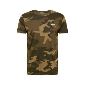 ALPHA INDUSTRIES Tričko  svetlohnedá / kaki / olivová / biela