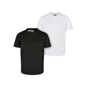 Urban Classics Tričko  čierna / biela ako vlna