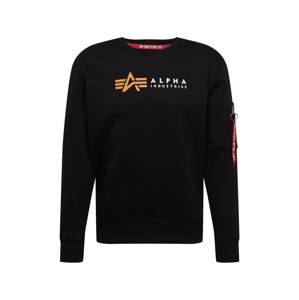 ALPHA INDUSTRIES Mikina  šafránová / červená / čierna / biela