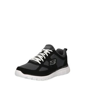 SKECHERS Nízke tenisky  sivá / čierna / biela