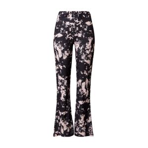 Nasty Gal Nohavice 'Tie Dye'  pastelovo ružová / čierna