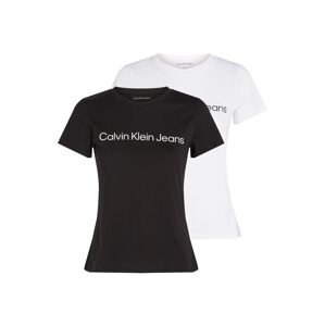 Calvin Klein Jeans Tričko  čierna / biela