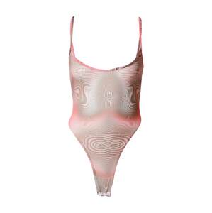 Nasty Gal Košeľové body  farby bahna / malinová / pastelovo červená / šedobiela