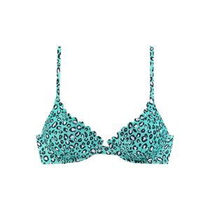 LASCANA Bikinový top  mätová / čierna / biela