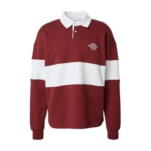 DAN FOX APPAREL Mikina 'Samir'  tmavočervená / biela
