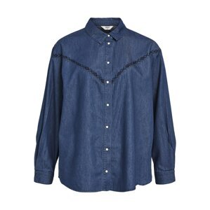 OBJECT Blúzka 'Joanna'  modrá denim / čierna