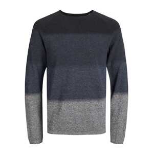 JACK & JONES Sveter 'JJEHill'  námornícka modrá / tmavomodrá / sivá / čierna