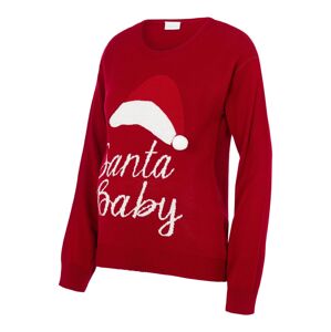 MAMALICIOUS Sveter 'MLSanta Baby'  rubínová / biela